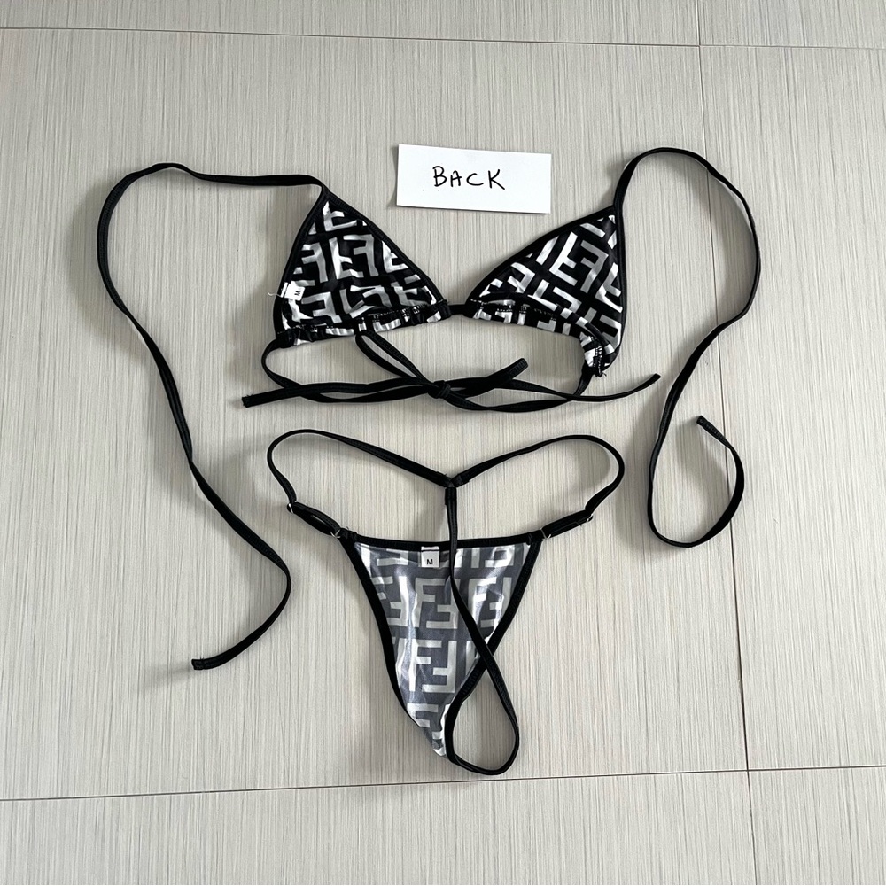 Black and White Bikini Set